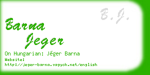 barna jeger business card